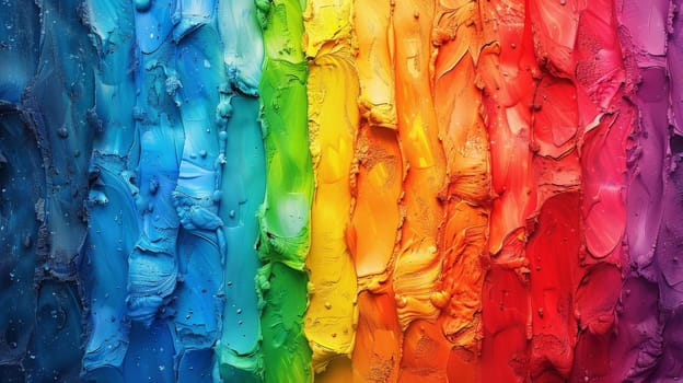 A colorful painting with a rainbow of colors, , Celebrating Diversity and Pride.