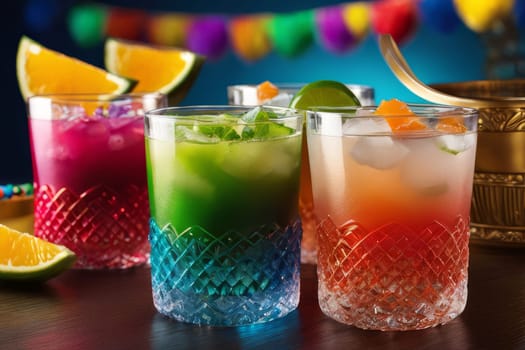 Vibrant Cinco de Mayo cocktails, adorned for festive fiestas, primed for celebration
