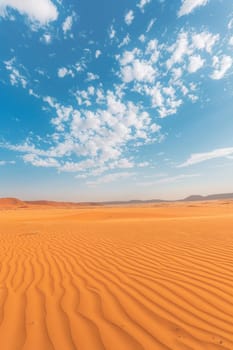 Sand dunes in the sahara desert of namibia, africa majestic landscape of travel and adventure