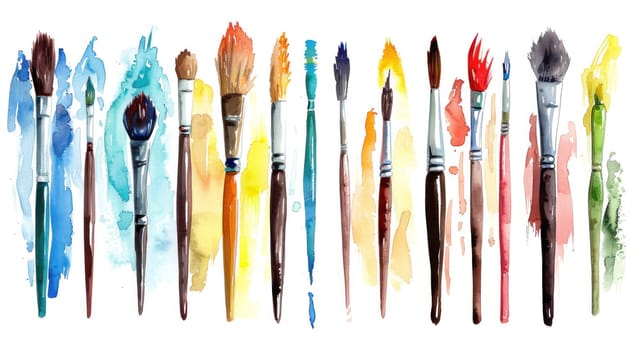 Artistic watercolor paint brushes set for creating beautiful masterpieces, perfect for art enthusiasts and creatives
