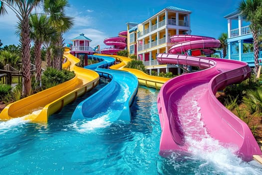 large colorful water park for the whole family --ar 3:2 --stylize 400 Job ID: 49093e0c-3eb6-437a-adf4-461a071163be