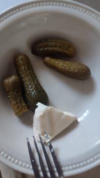 pickles gherkins, processed cheese food dinner. High quality photo
