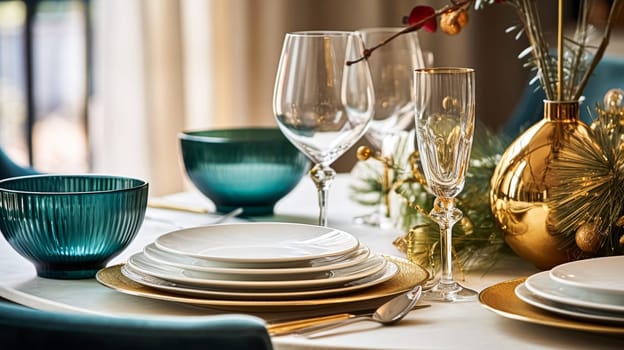 Christmas holiday family breakfast, table setting decor and festive tablescape, English country and home styling inspiration