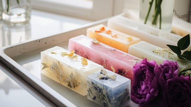 Bespoke homemade soap with floral scent