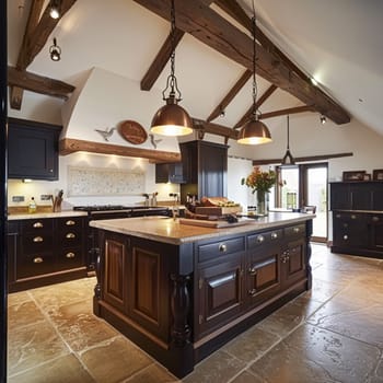 Bespoke kitchen design, country house and cottage interior design, English countryside style renovation and home decor idea