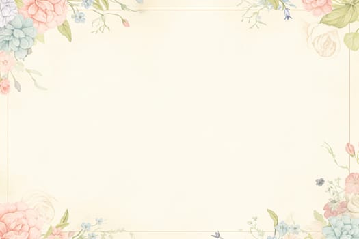 Blank vintage floral paper background for printable digital paper, art stationery and greeting card illustration idea