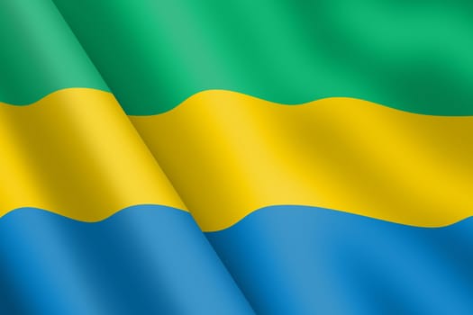A Gabon waving flag illustration wind ripple
