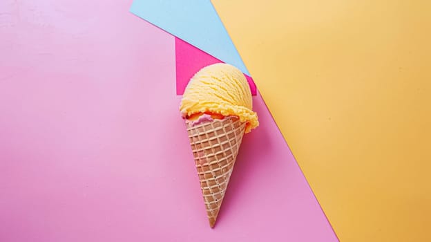 Ice cream colourful summer treat, sweet dessert in summertime, holiday food idea