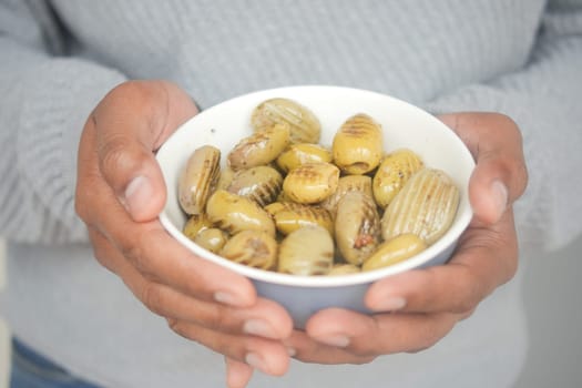 Turkish Grilled olives in a bowl ,