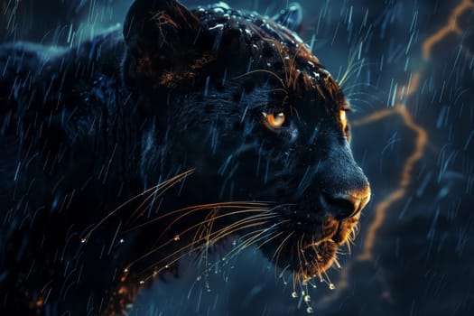 a roaring leopard with a dramatic background . generative ai.