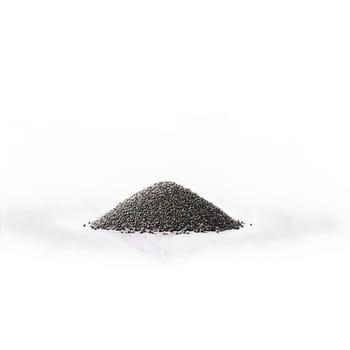 Chia seeds tiny size black color glossy surface Food and culinary concept. Food isolated on transparent background.