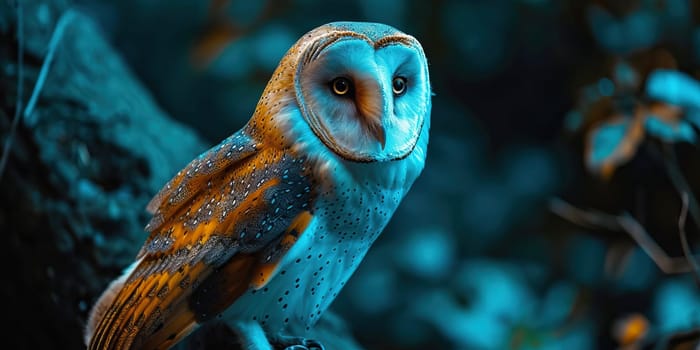 Majestic Owl Perched in Moonlit Forest