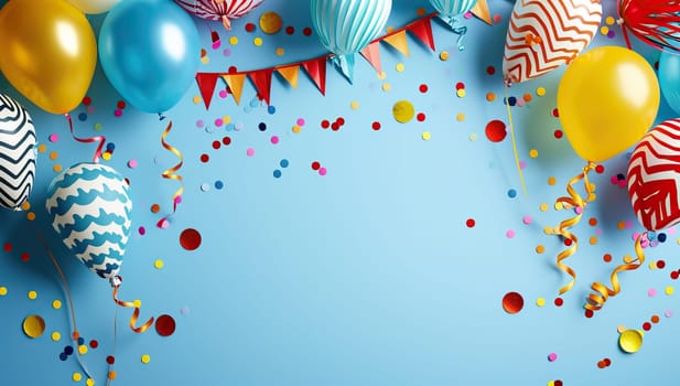 Celebration background with balloons and confetti