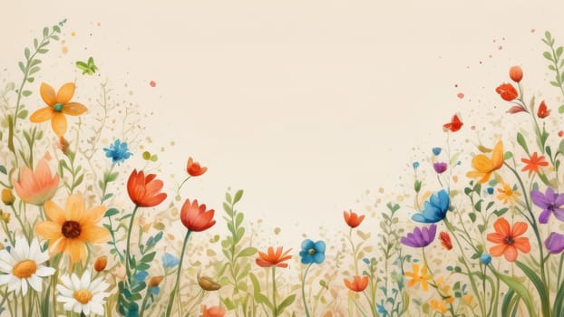 watercolor background with floral elements. hand drawnt. . High quality photo