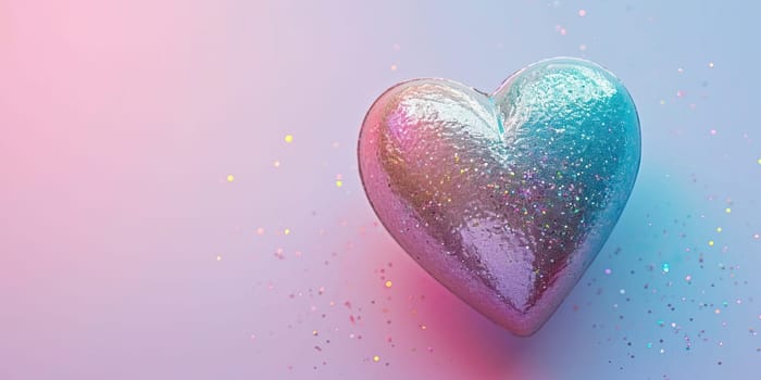 Glittering Heart on Gradient Background