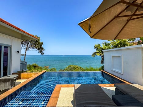 View of resort in Cape Panwa beach in Phuket, Thailand, south east asia