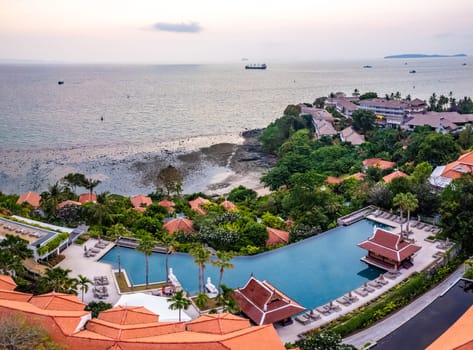 View of resort in Cape Panwa beach in Phuket, Thailand, south east asia