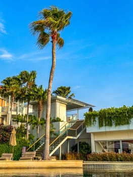 View of resort in Cape Panwa beach in Phuket, Thailand, south east asia