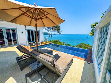 View of resort in Cape Panwa beach in Phuket, Thailand, south east asia