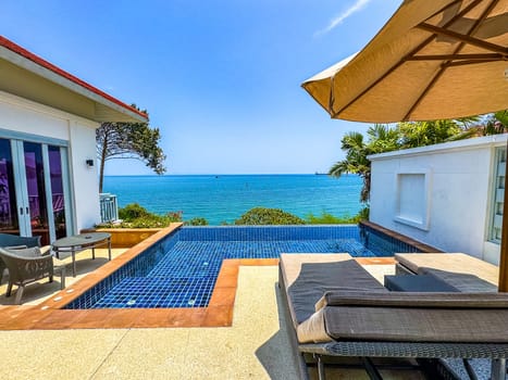 View of resort in Cape Panwa beach in Phuket, Thailand, south east asia