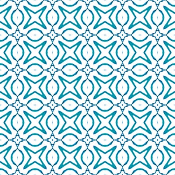 Green geometric chevron watercolor border. Blue lovely boho chic summer design. Textile ready wondrous print, swimwear fabric, wallpaper, wrapping. Chevron watercolor pattern.