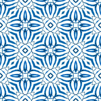 Chevron watercolor pattern. Blue juicy boho chic summer design. Green geometric chevron watercolor border. Textile ready brilliant print, swimwear fabric, wallpaper, wrapping.