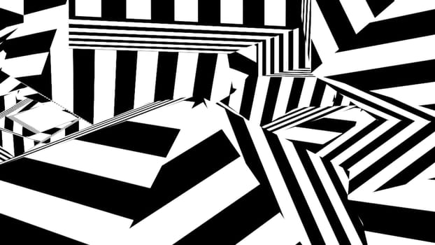 Black and white stripes. Computer generated 3d render