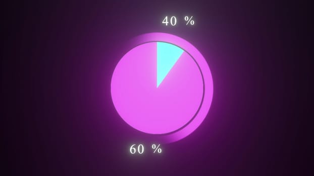 Glow Pie chart. Computer generated 3d render