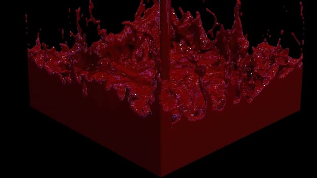 Blood drops in to down. Computer generated 3d render