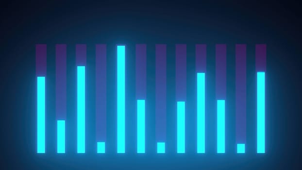 Glow bar chart. Computer generated 3d render