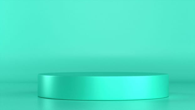 3d render turquoise podium. Computer generated