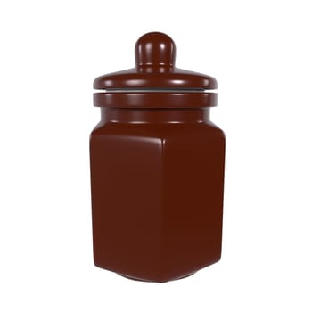 Brown Jar isolated on white background. High quality 3d illustration