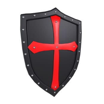 Medieval Shield isolated on white background. High quality 3d illustration