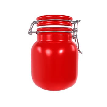 Red Jar isolated on white background. High quality 3d illustration