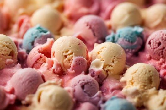 Macro texture of delicious colorful ice cream. Textured background.