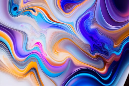 Spread-out acrylic paint. abstract background, made in the technique of fluid art. fashionable colorful background in blue colors. Generative AI