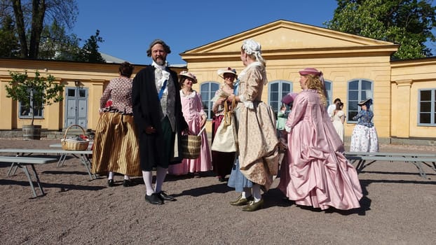 Uppsala, Sweden, May 18, 2024. A day at the Linnaeus Garden Party. 1700s theme. Break.