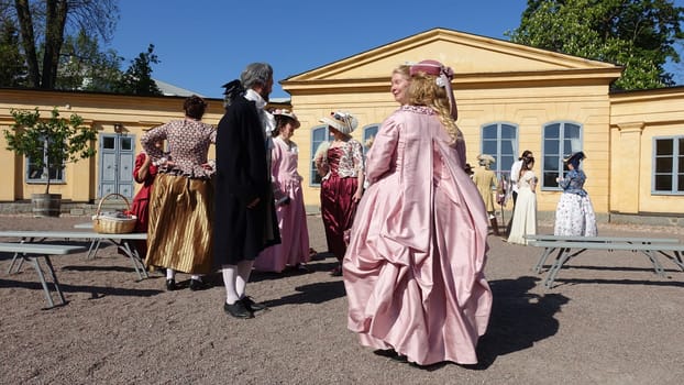 Uppsala, Sweden, May 18, 2024. A day at the Linnaeus Garden Party. 1700s theme. Break.