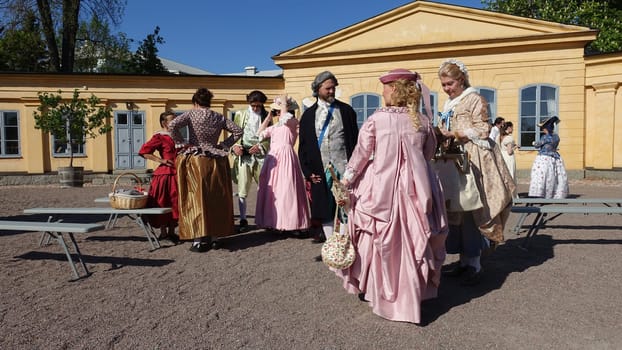 Uppsala, Sweden, May 18, 2024. A day at the Linnaeus Garden Party. 1700s theme. Break.