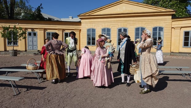 Uppsala, Sweden, May 18, 2024. A day at the Linnaeus Garden Party. 1700s theme. Break.
