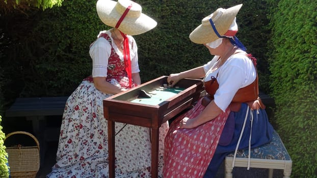 Uppsala, Sweden, May 18, 2024. A day at the Linnaeus Garden Party. 1700s theme. Playing.