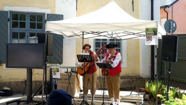 Uppsala, Sweden, May 18, 2024. A day at the Linnaeus Garden Party. 1700s theme. Music.