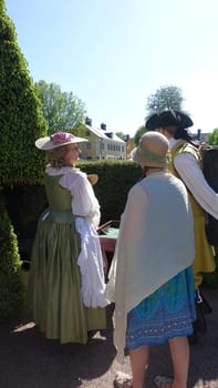 Uppsala, Sweden, May 18, 2024. A day at the Linnaeus Garden Party. 1700s theme. Game.