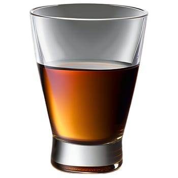 Glass with drink on transparent background