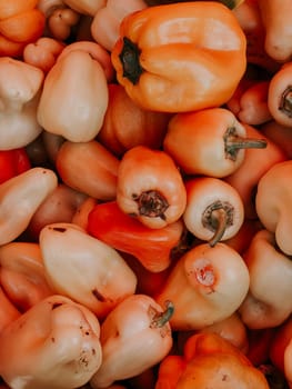 lots of fragrant bell peppers for food as background