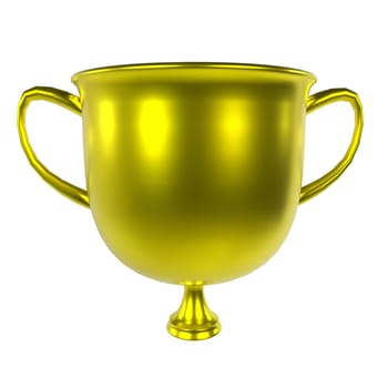 Gold Trophy isolated on white background. High quality 3d illustration