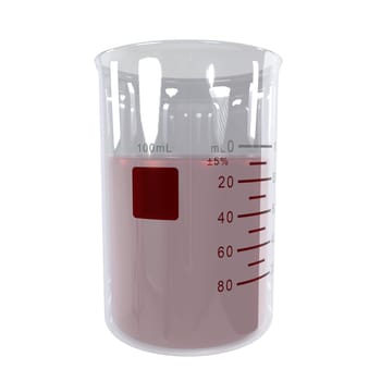 100 ml science glass isolated on white background. High quality 3d illustration