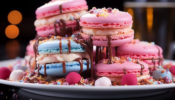 Close-up of multicolored macaroon. High quality photo