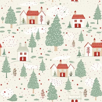 Seamless pattern, tileable Christmas holiday country dots print, English countryside cottage for wallpaper, wrapping paper, scrapbook, fabric and product design inspiration