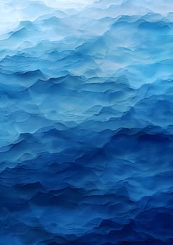 A serene view of the electric blue ocean with rhythmic wind waves creating a mesmerizing pattern on the liquid surface, stretching to the calm horizon